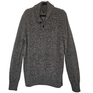 J Crew Men's Large Tall Pullover Fisherman's Sweater 100% Lambs Wool